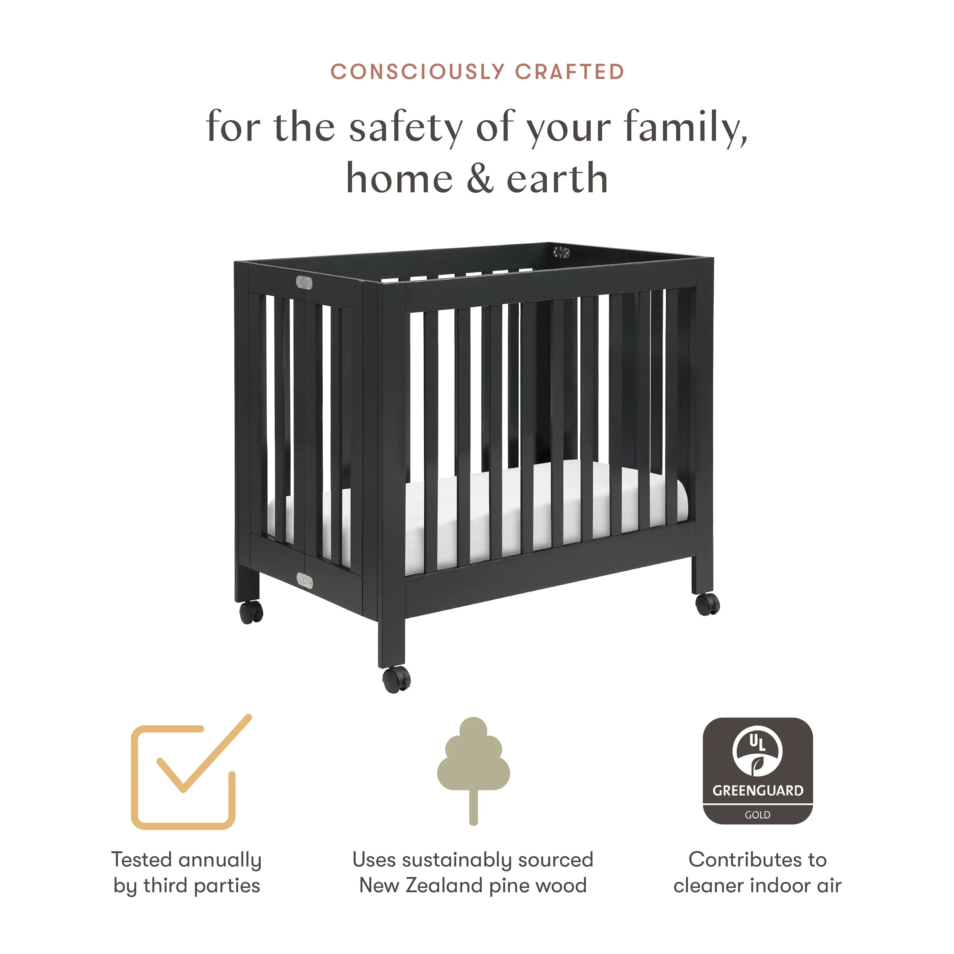 Origami Mini Crib | Black