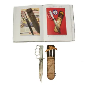 Original U.S. WWII Custom M-1918 Style Knuckle Duster Fighting Knife-Published in Reference Book Signed By Author - Page 200