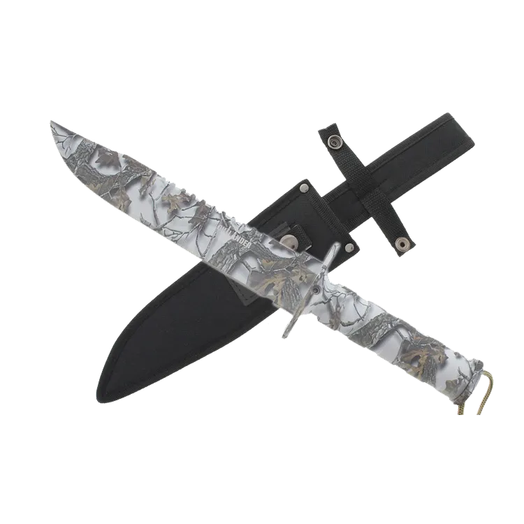 Outlander 9" White Camo Blade Hunting Knife