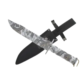 Outlander 9" White Camo Blade Hunting Knife