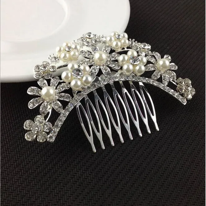 Pearl inserted comb wedding manual headdress lady's high-grade hair combs the butterfly hairpin of bride