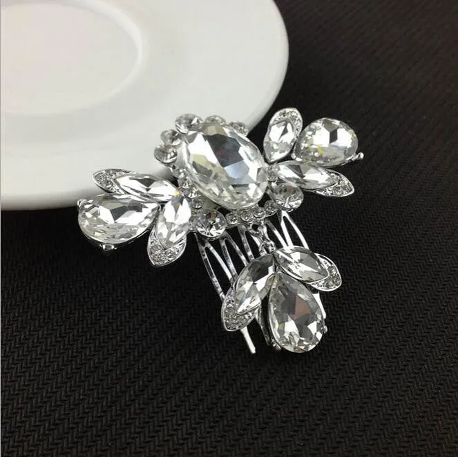 Pearl inserted comb wedding manual headdress lady's high-grade hair combs the butterfly hairpin of bride