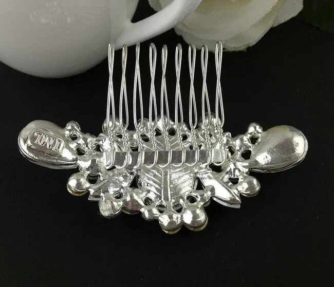 Pearl inserted comb wedding manual headdress lady's high-grade hair combs the butterfly hairpin of bride