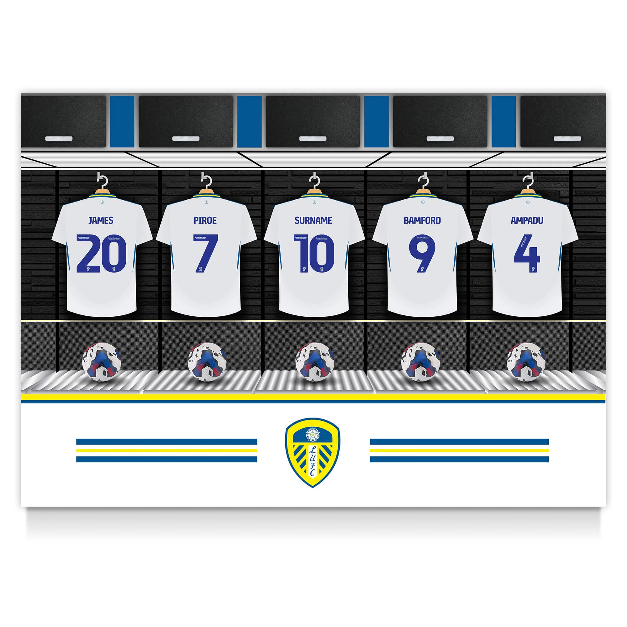 Personalised Leeds United FC Dressing Room Poster