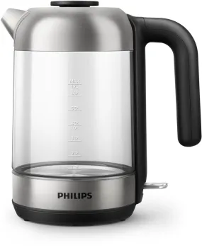 Philips 5000 Series Hd9339/80 Electric Kettle 1.7 L 2200 W Black, Stainless Steel, Transparent