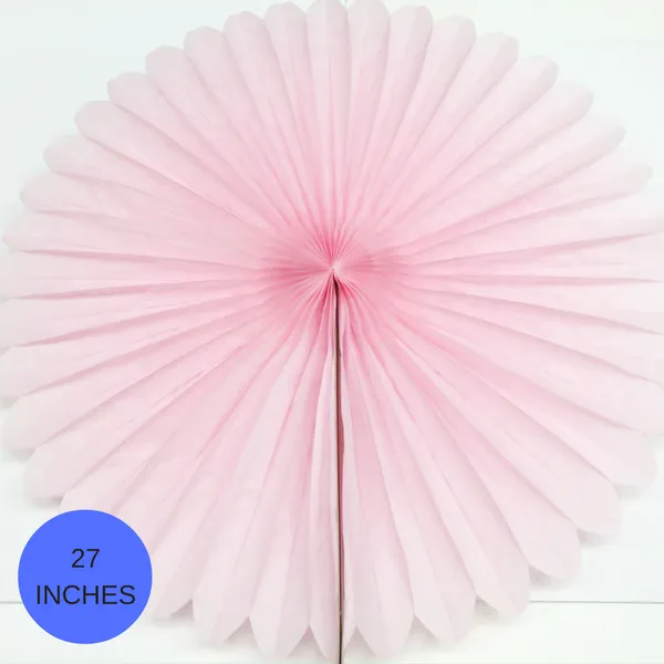 Pink Paper Fans, 5 Sizes