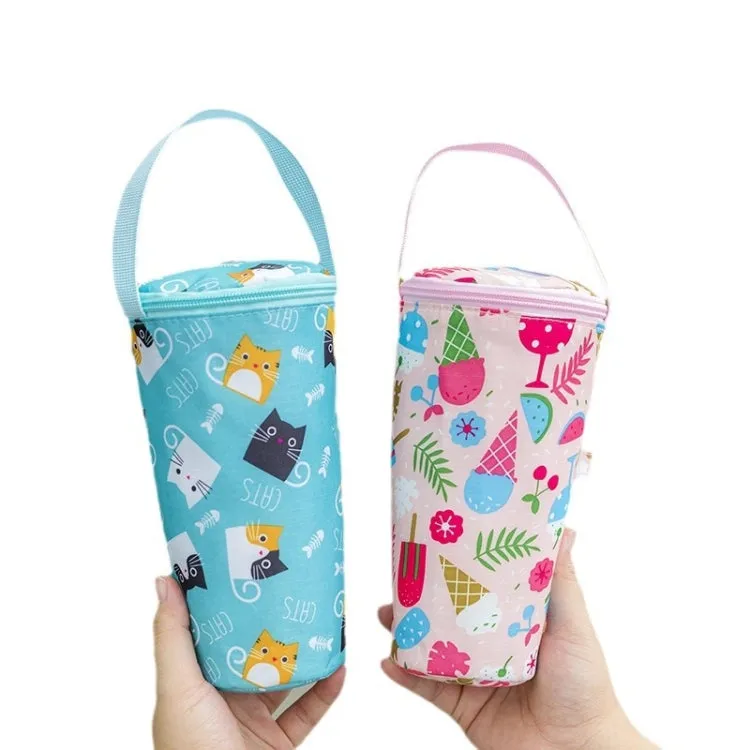 Portable Milk Tea Tote Bag Heat Preservation Eco-friendly Handbag Carrying Insulated Cup Cover, Style: Ice Cream