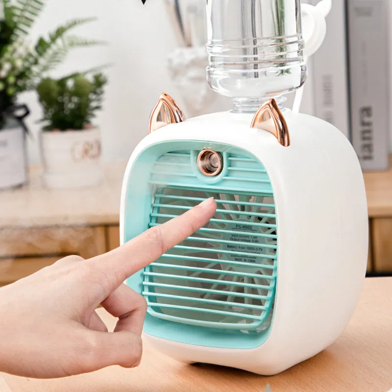 Portable mini humidifier fan - quiet &amp; energy saving