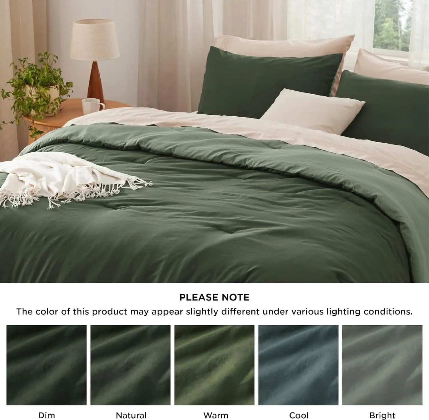 Prewashed Plain Comforter Set