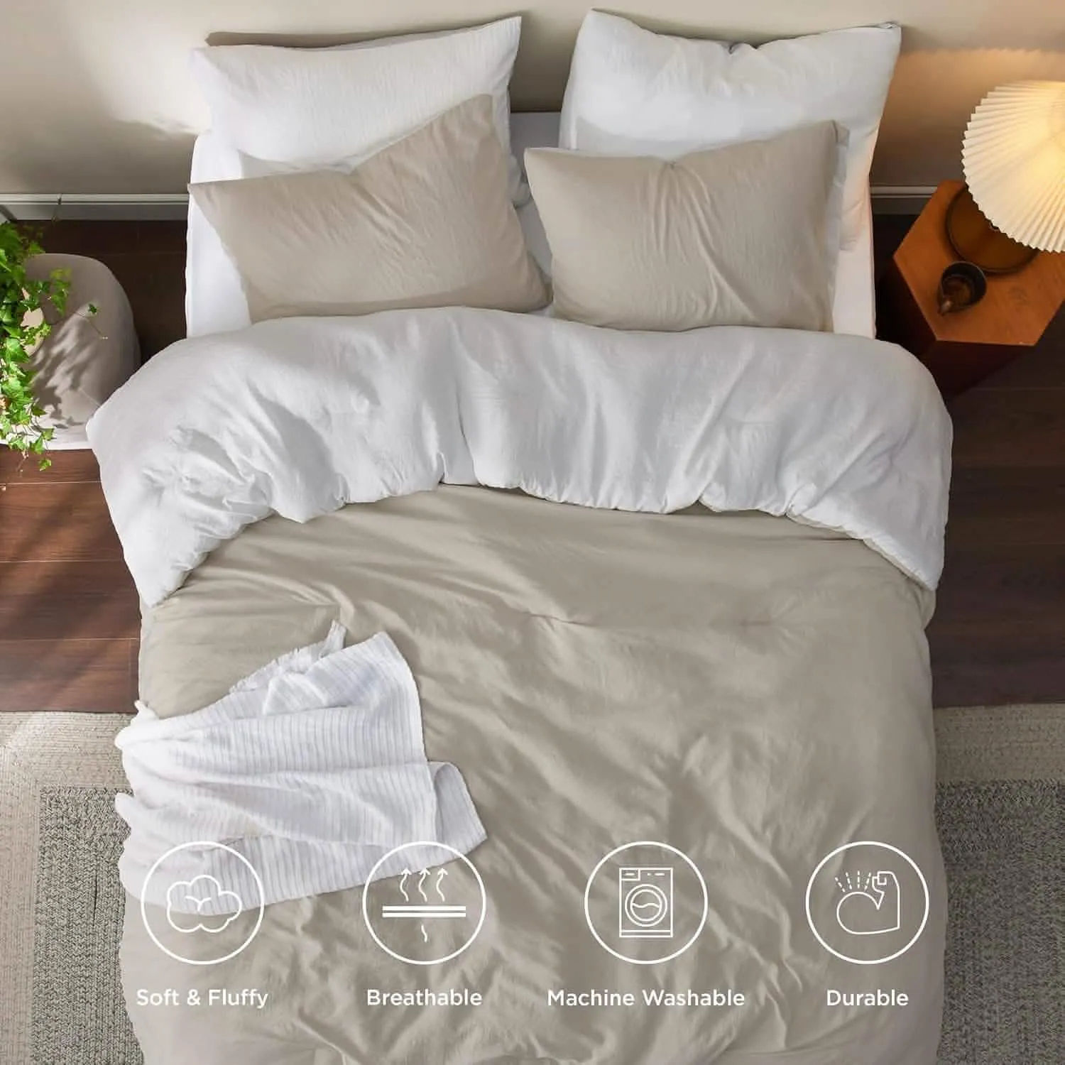 Prewashed Plain Comforter Set