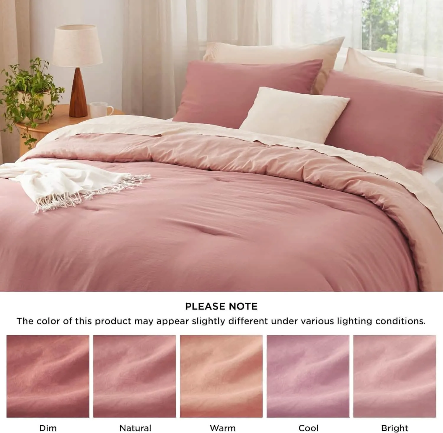 Prewashed Plain Comforter Set