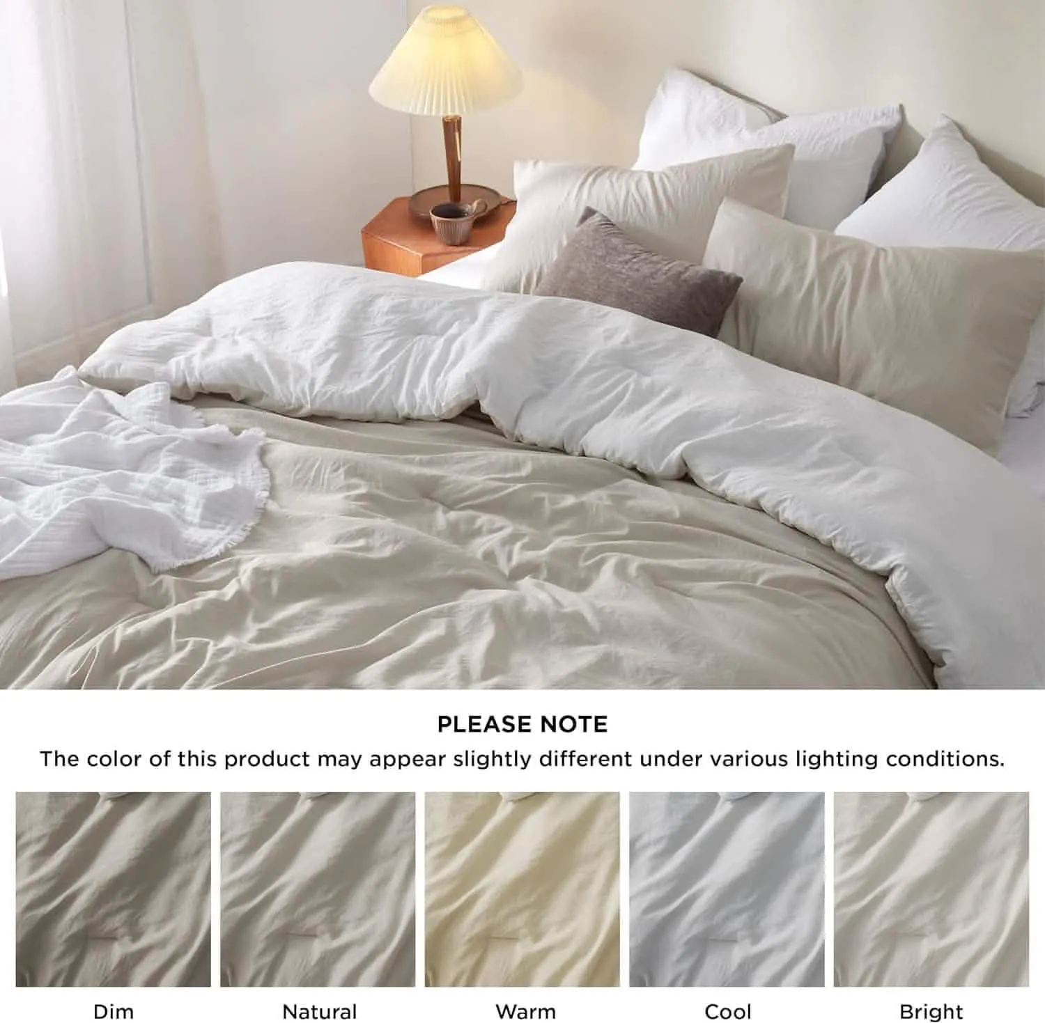 Prewashed Plain Comforter Set