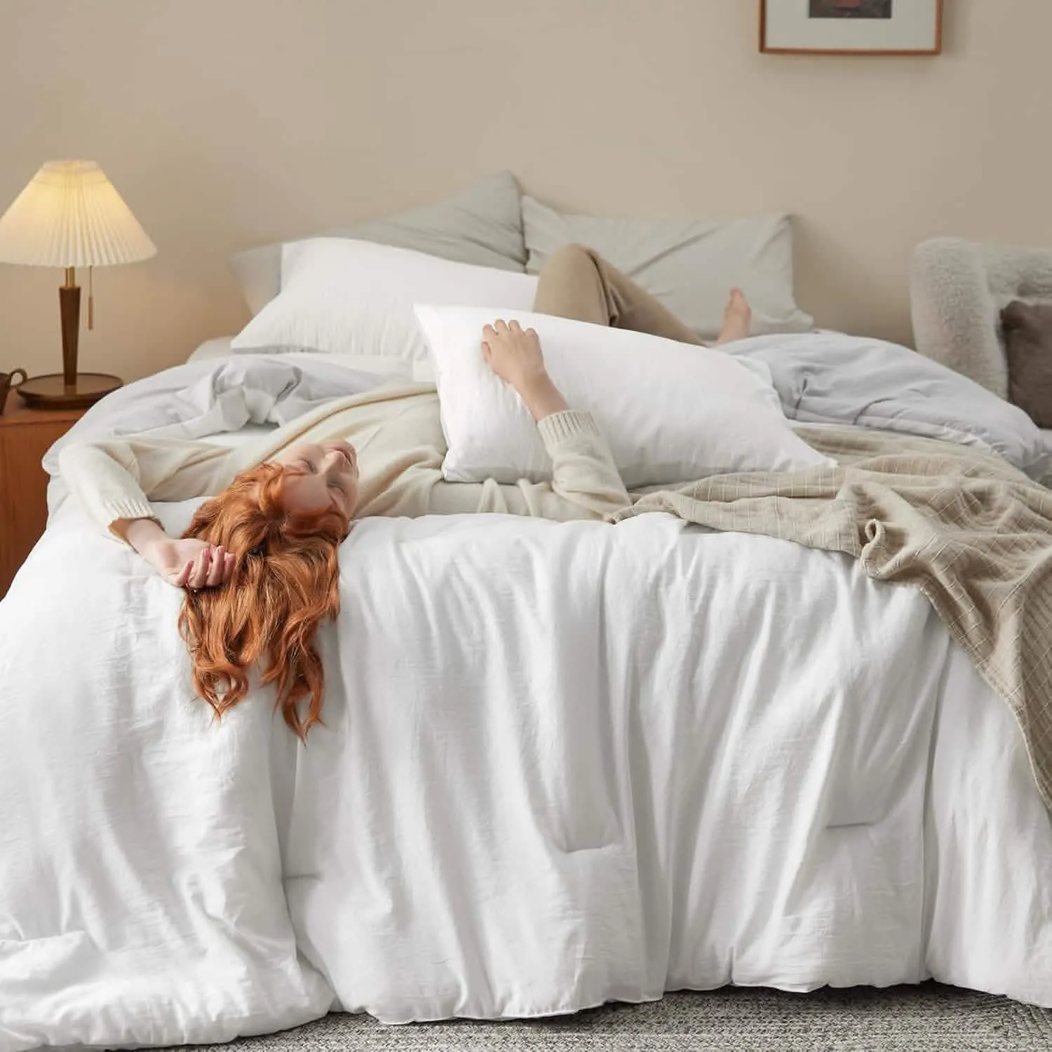 Prewashed Plain Comforter Set