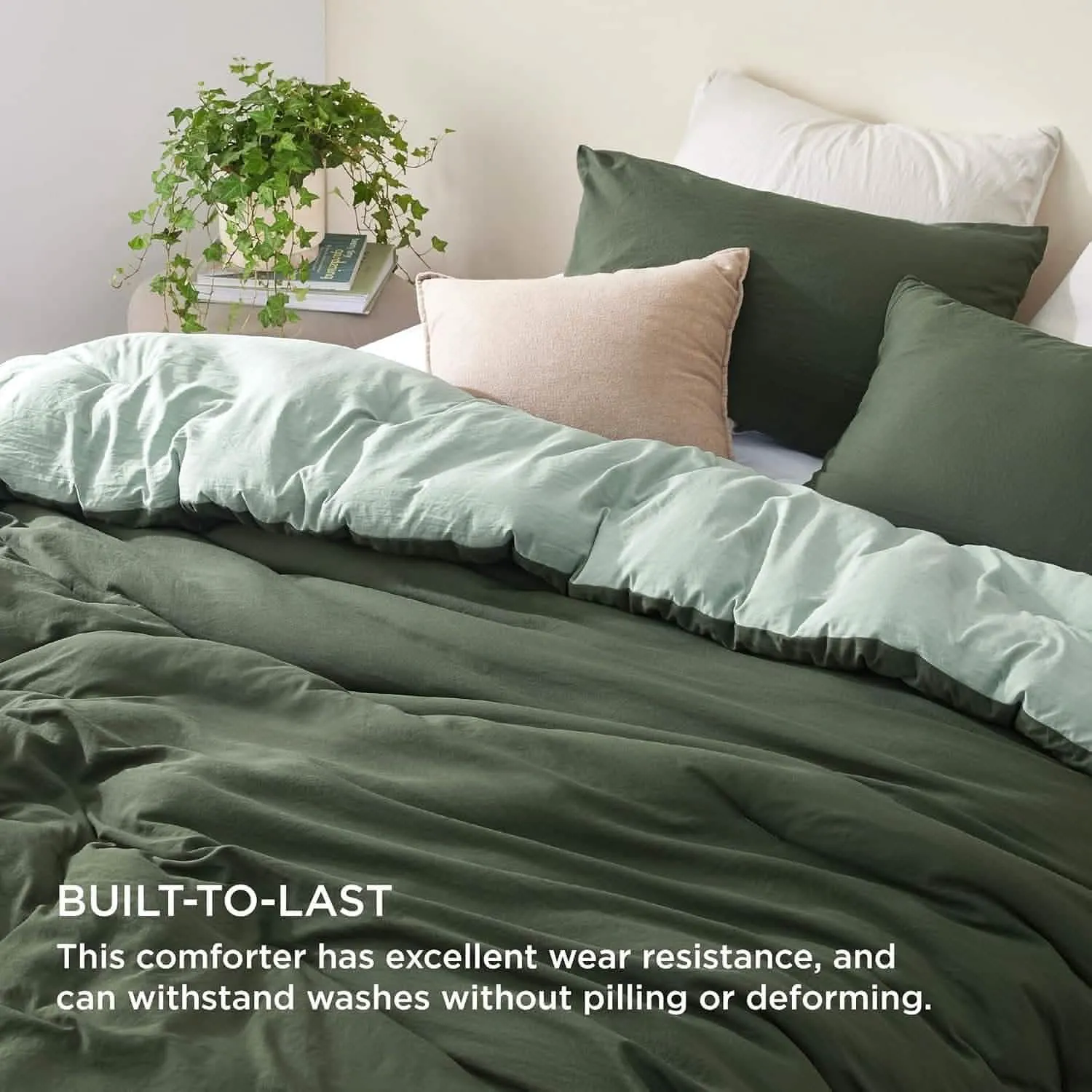 Prewashed Plain Comforter Set