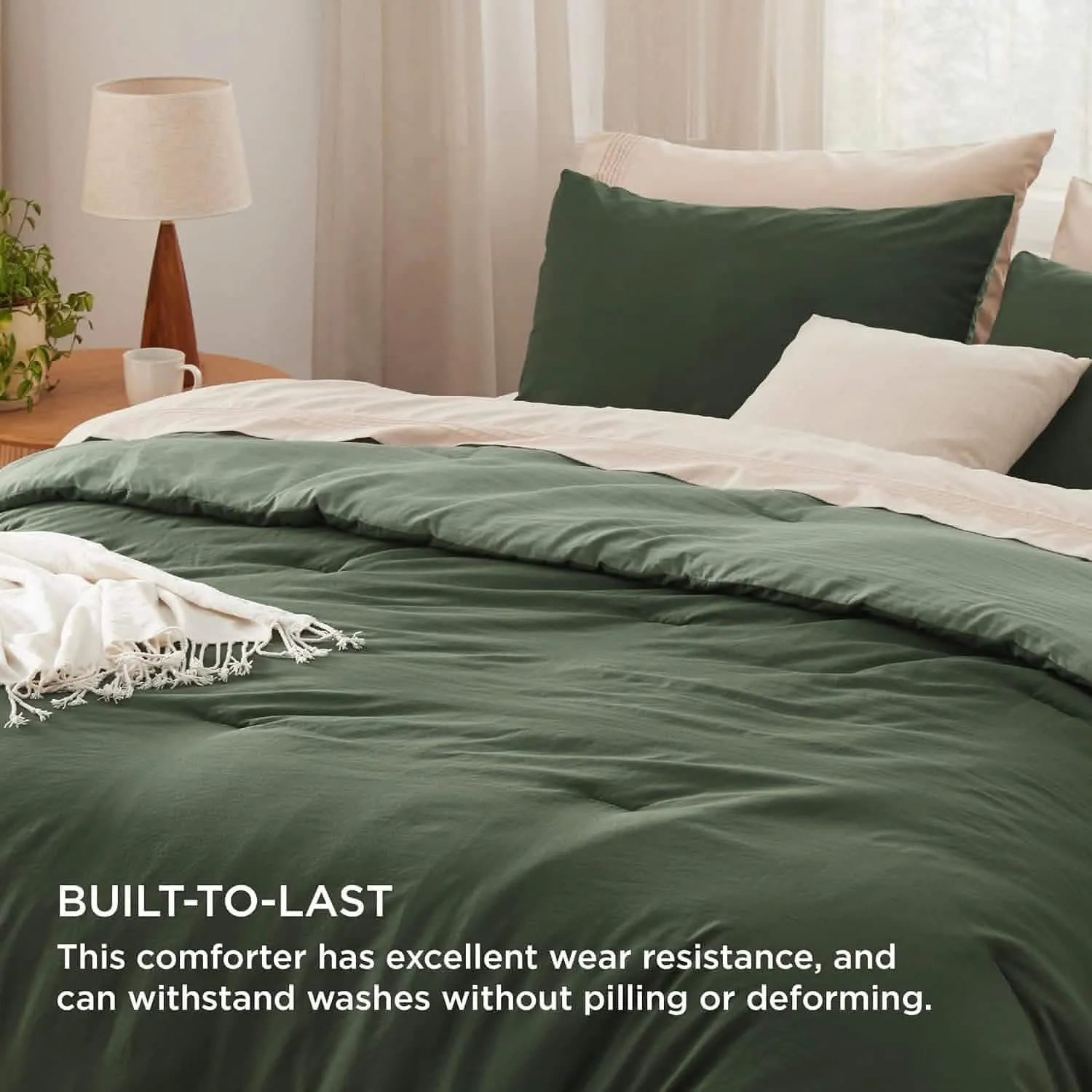 Prewashed Plain Comforter Set