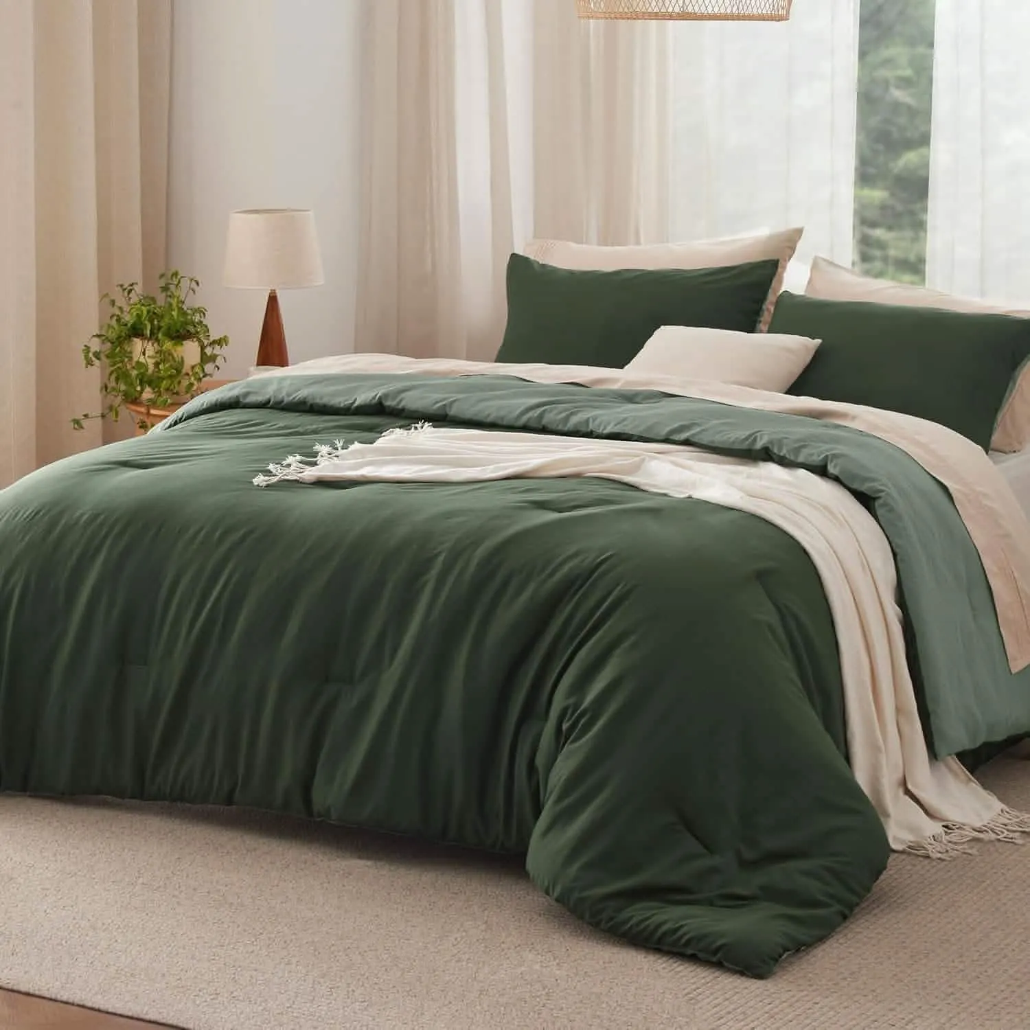 Prewashed Plain Comforter Set