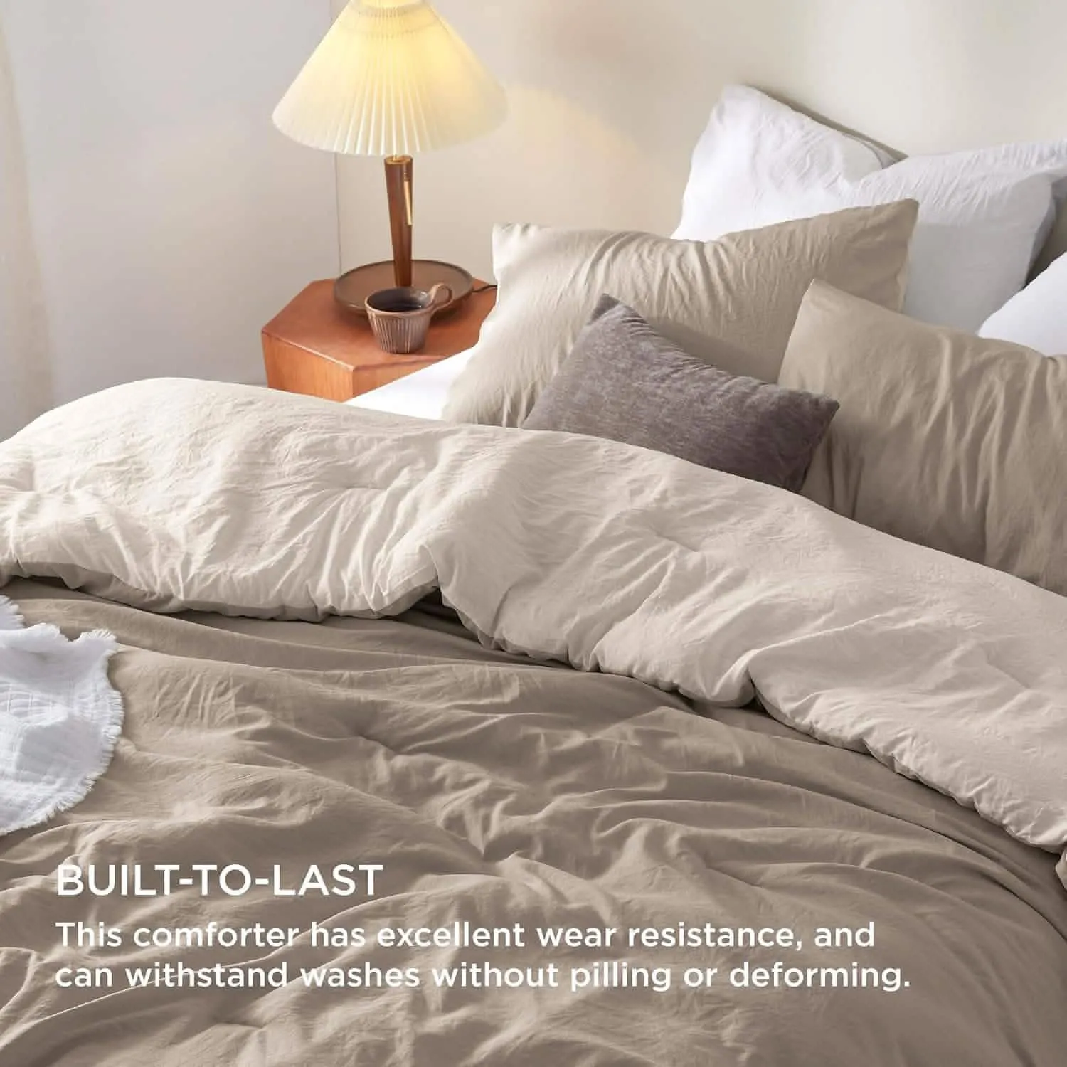 Prewashed Plain Comforter Set