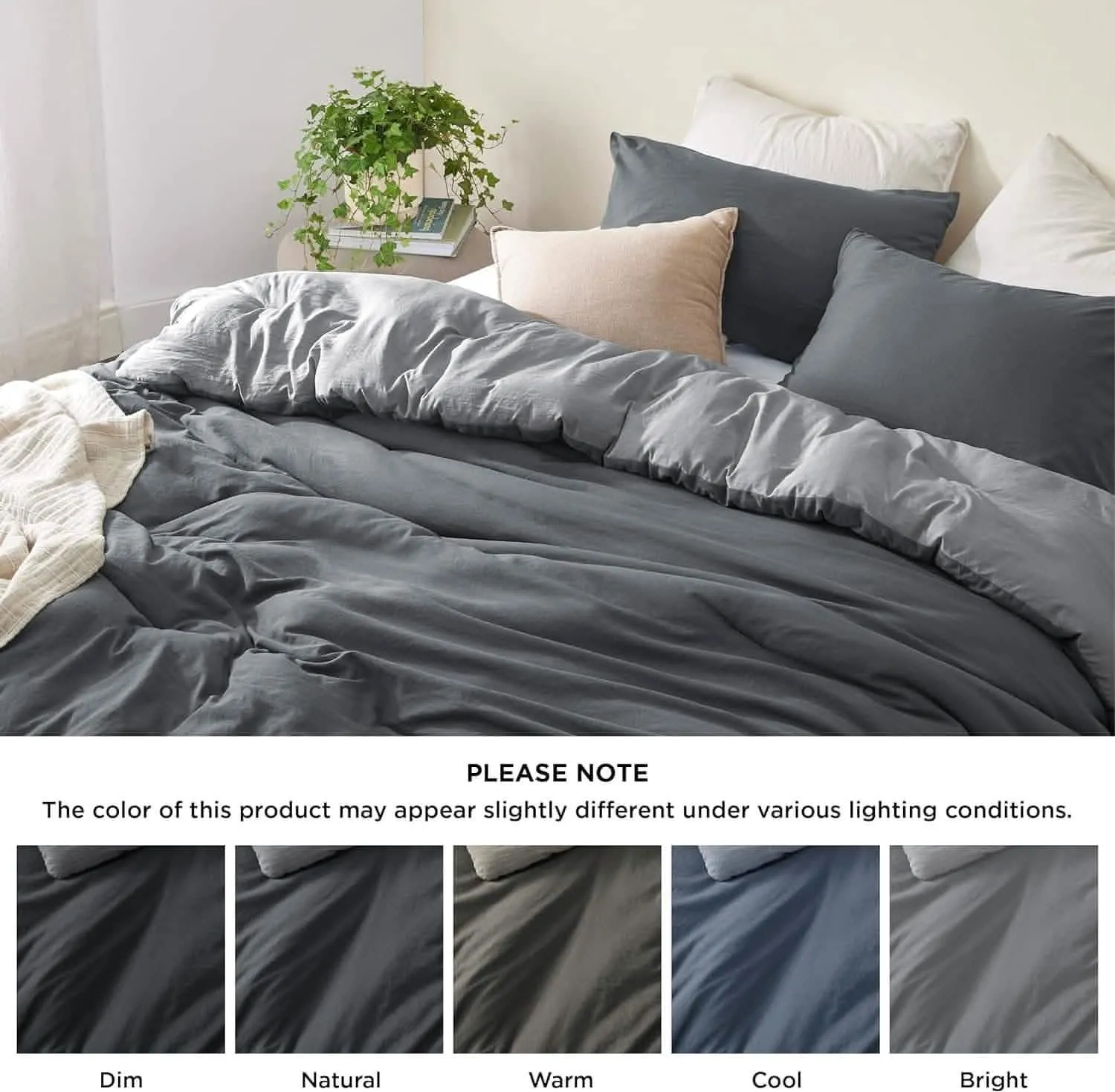 Prewashed Plain Comforter Set