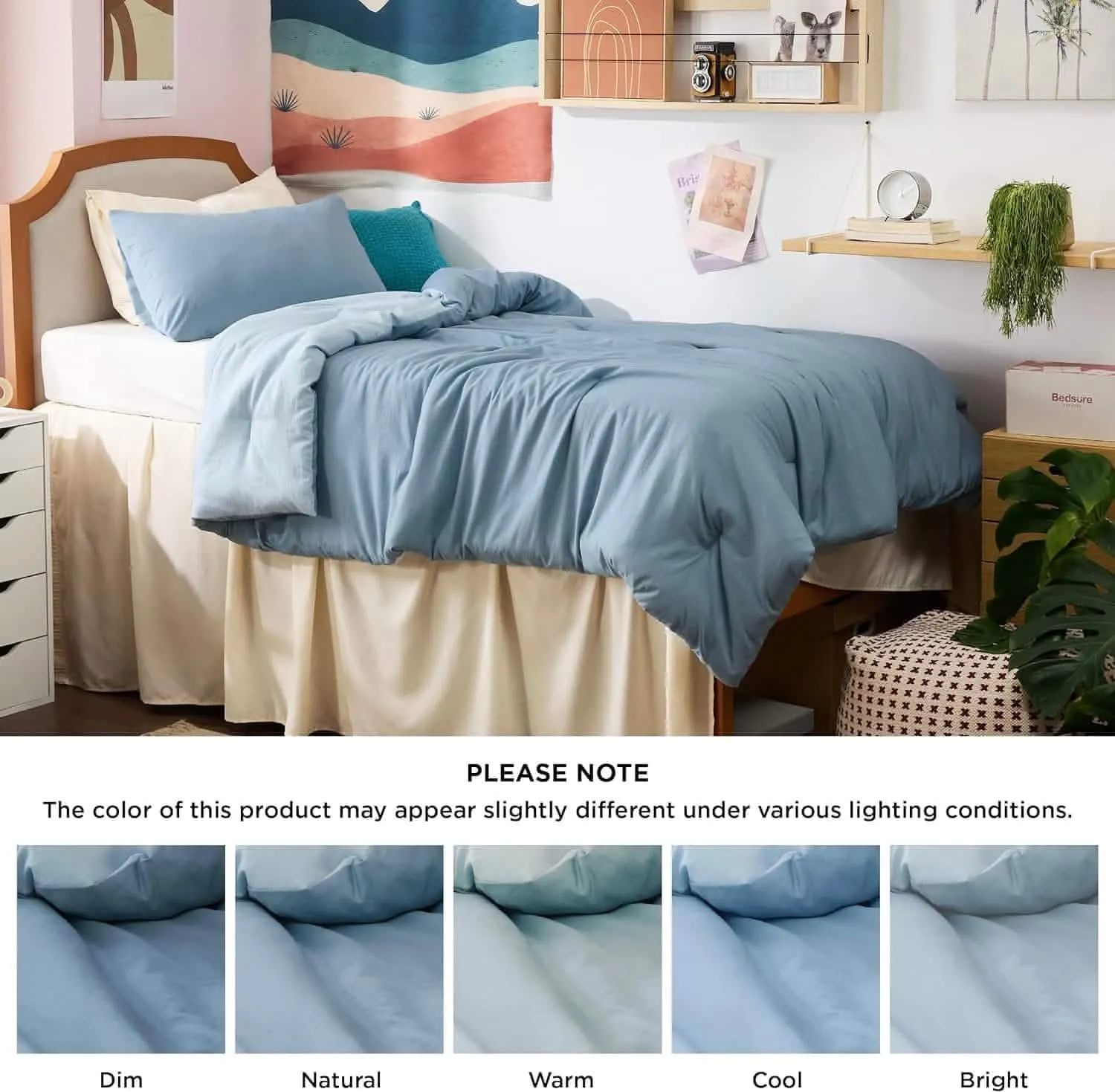 Prewashed Plain Comforter Set