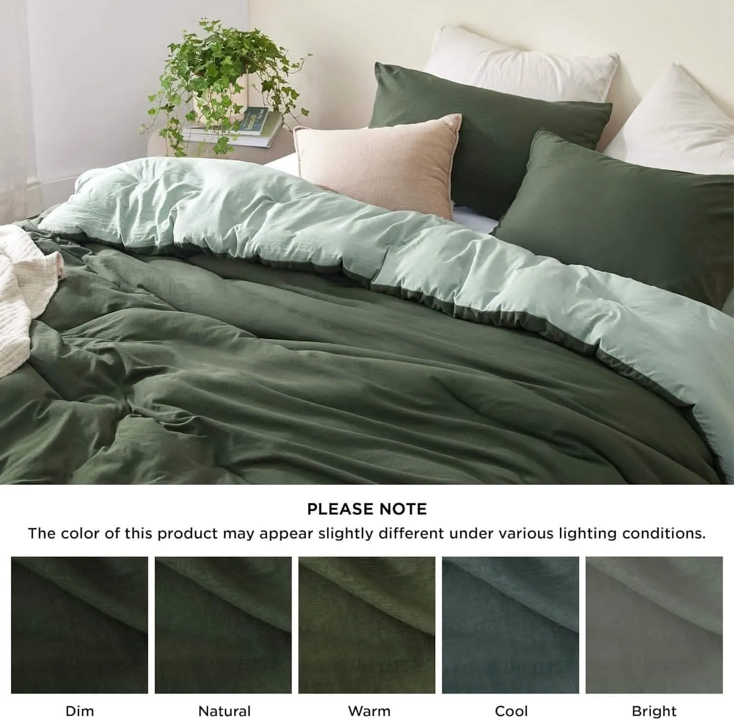 Prewashed Plain Comforter Set