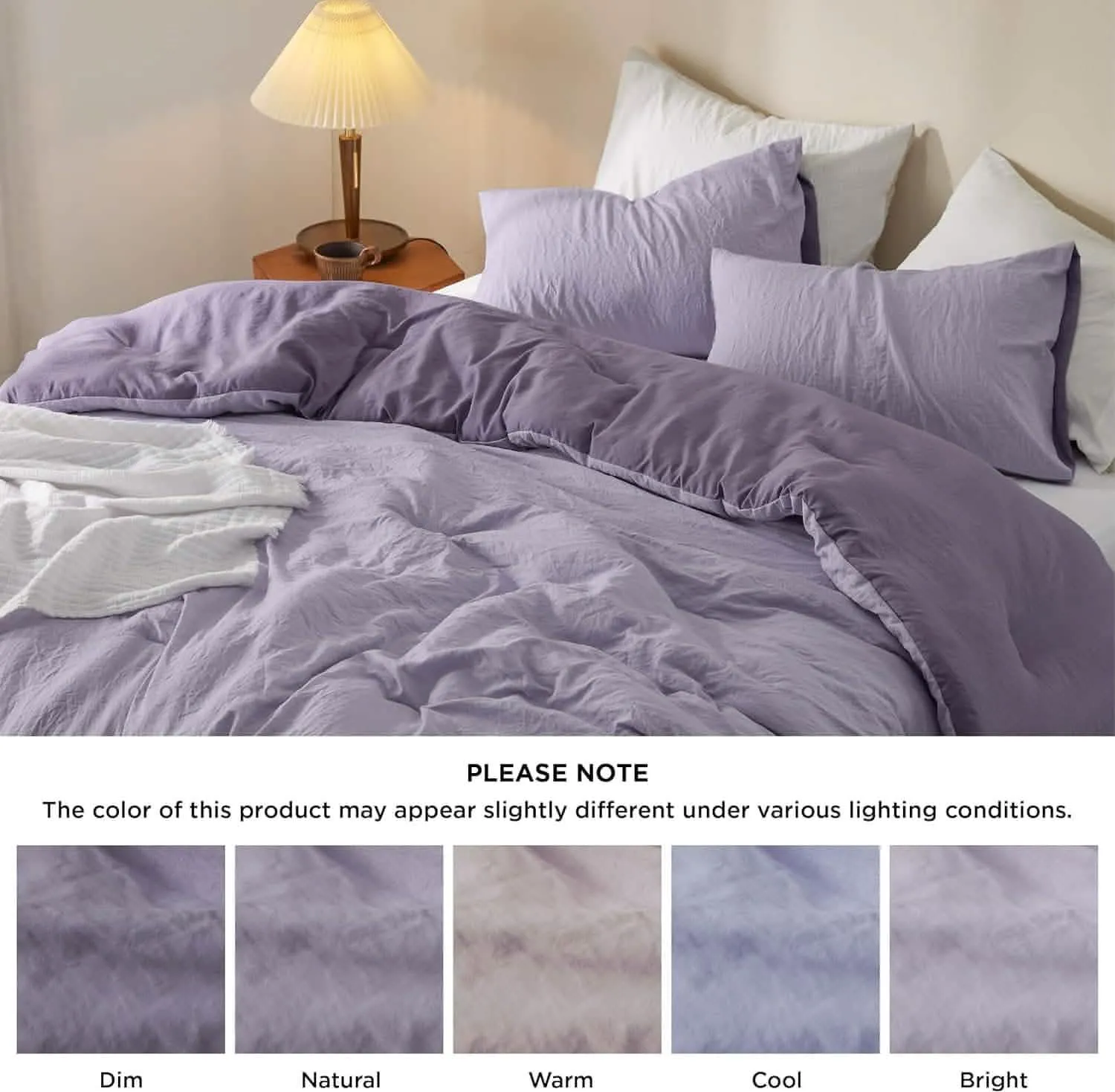 Prewashed Plain Comforter Set