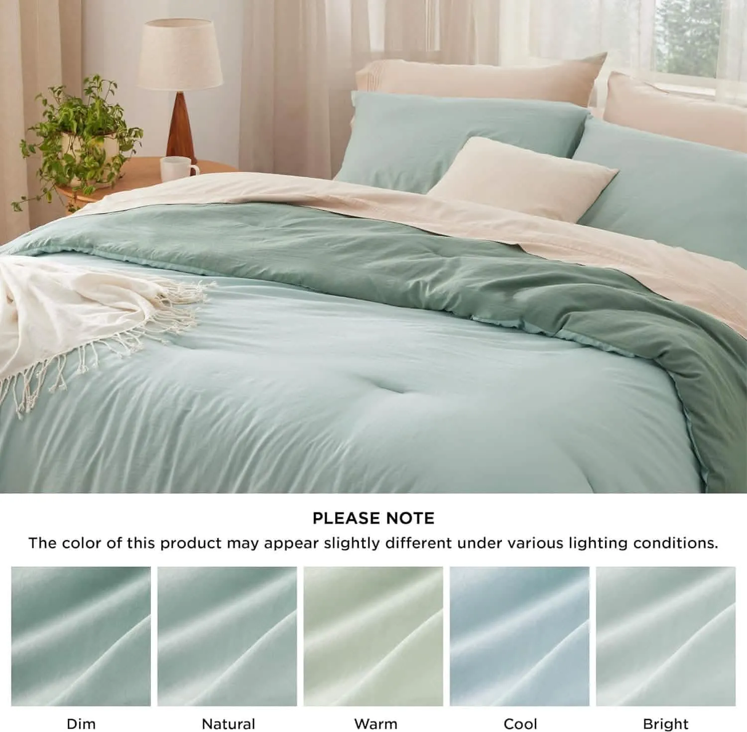 Prewashed Plain Comforter Set