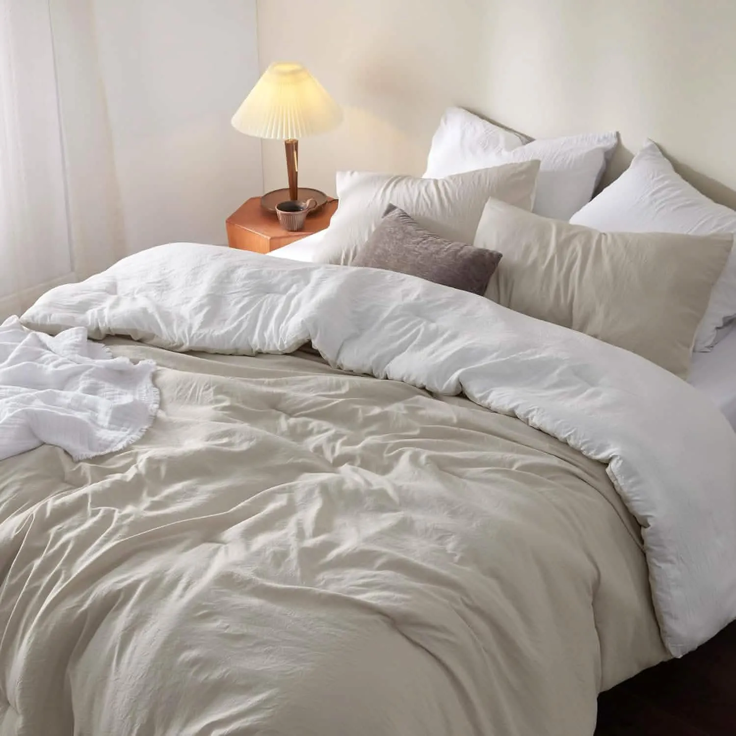 Prewashed Plain Comforter Set