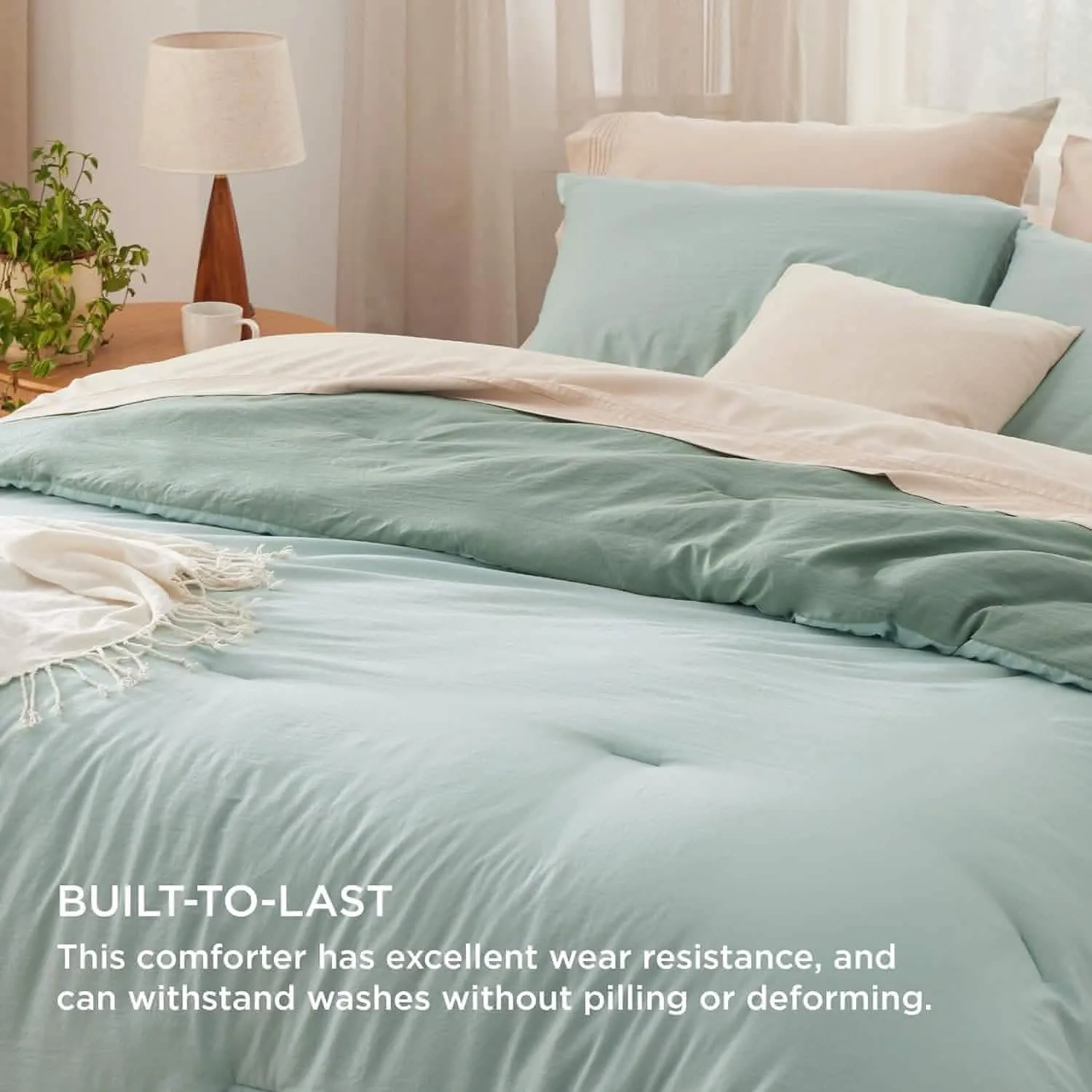 Prewashed Plain Comforter Set