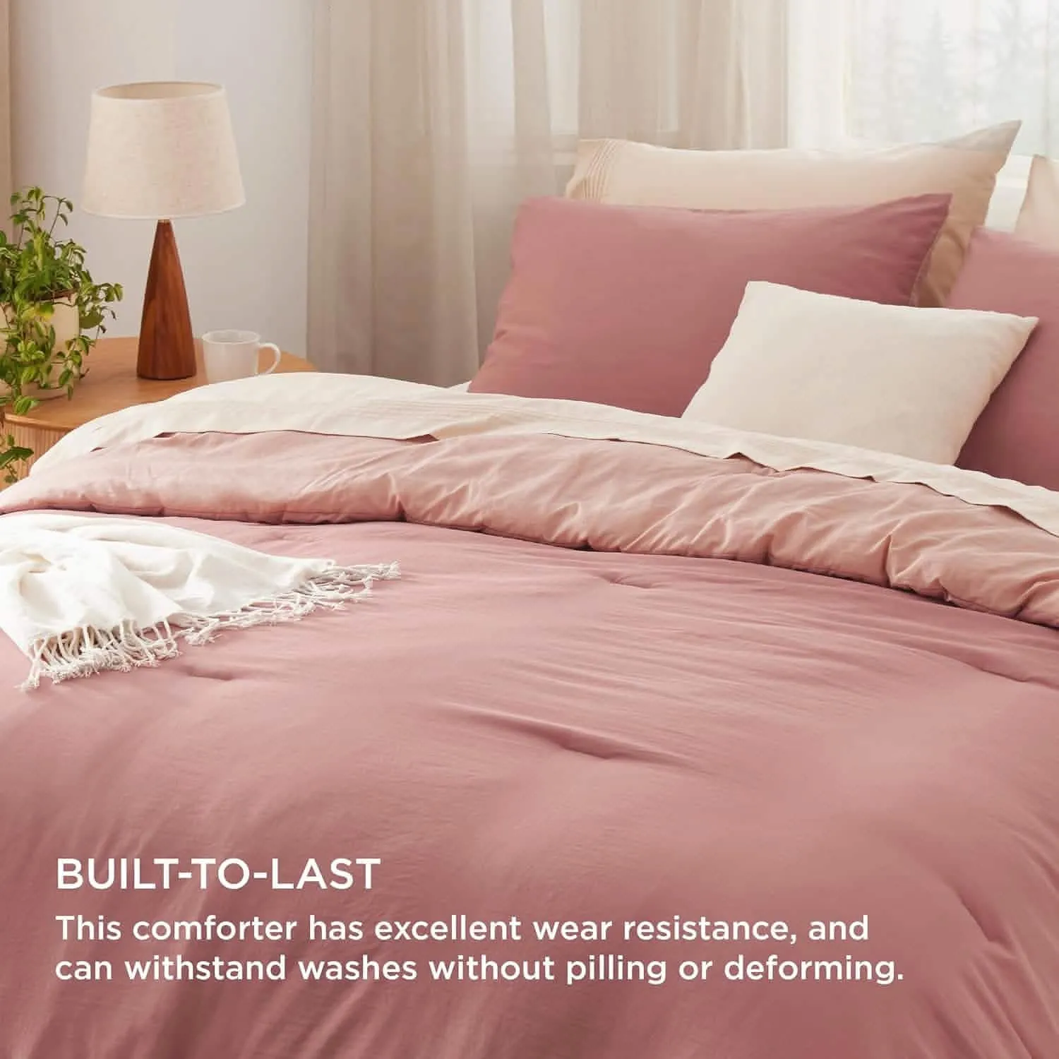 Prewashed Plain Comforter Set