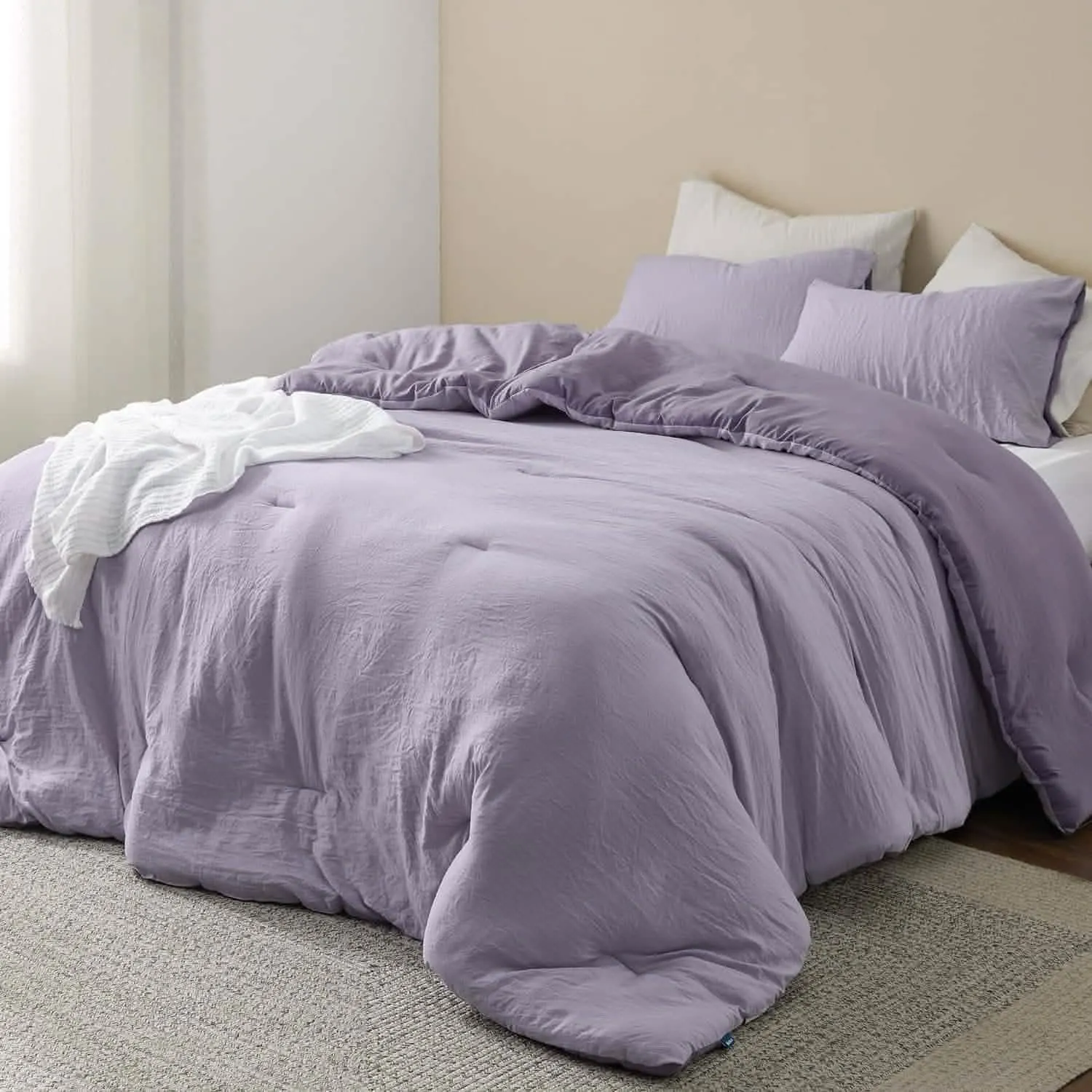 Prewashed Plain Comforter Set