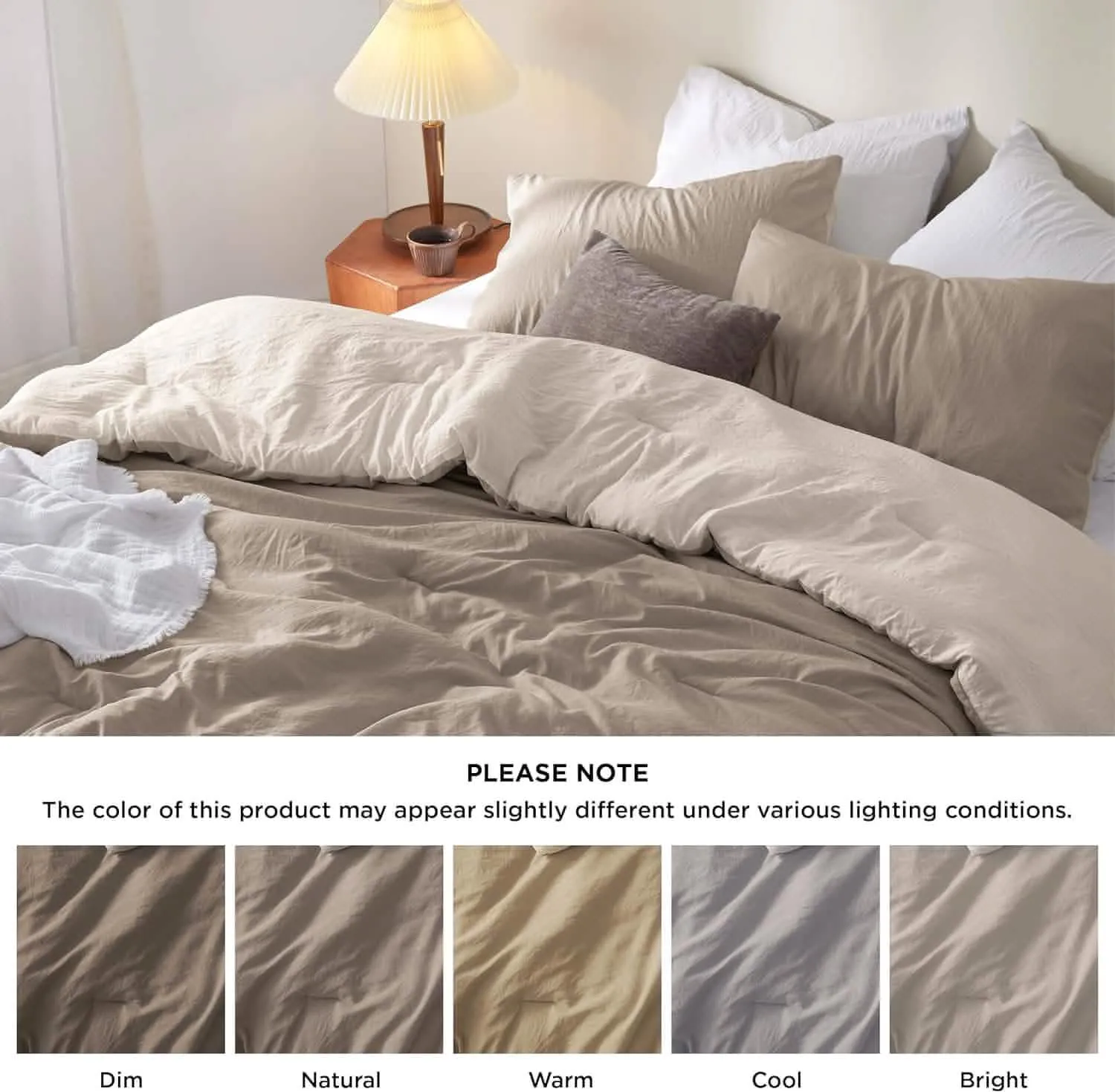 Prewashed Plain Comforter Set