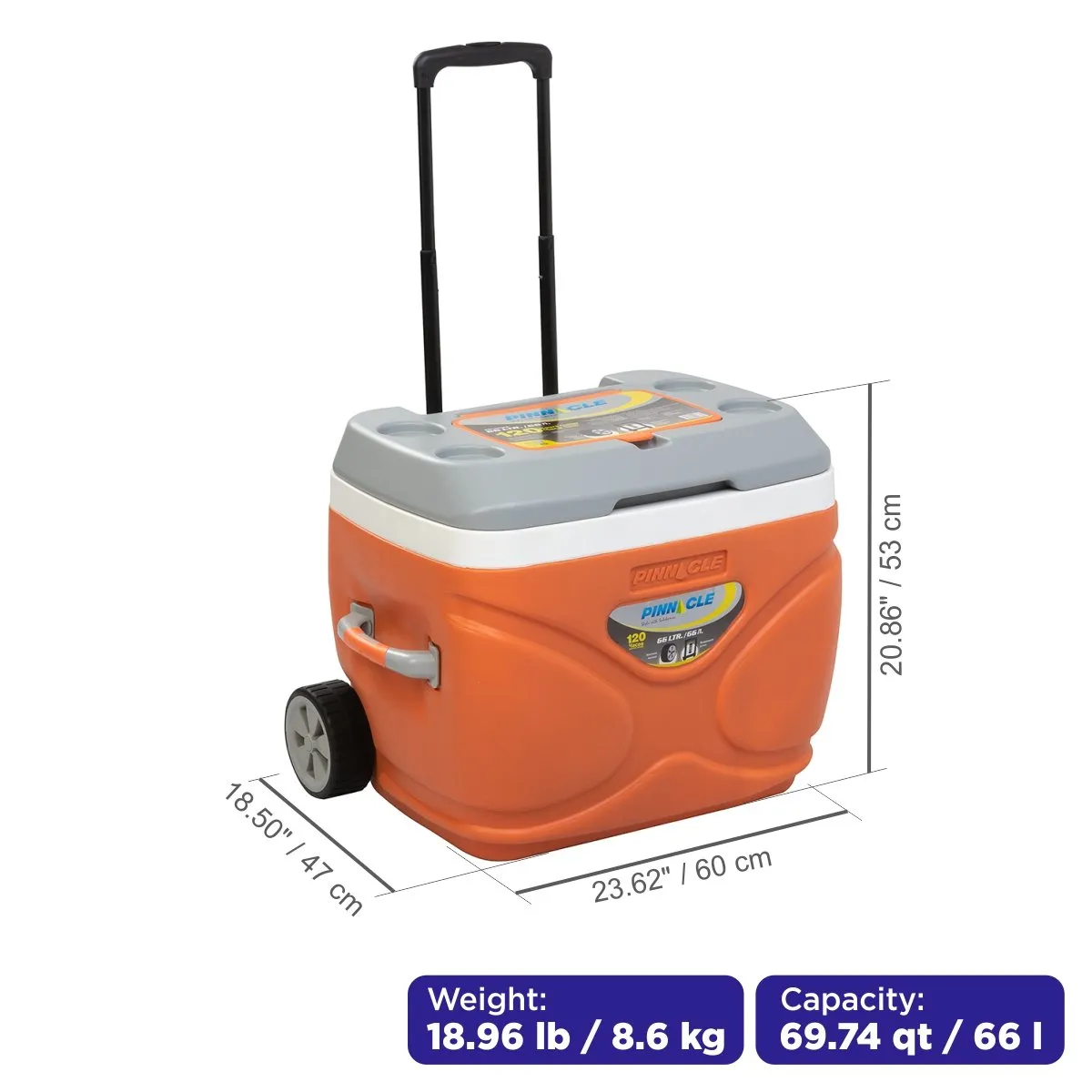 Prudence Large Wheeling Ice Chest | 69 qt | Retractable Handle | CLEARANCE