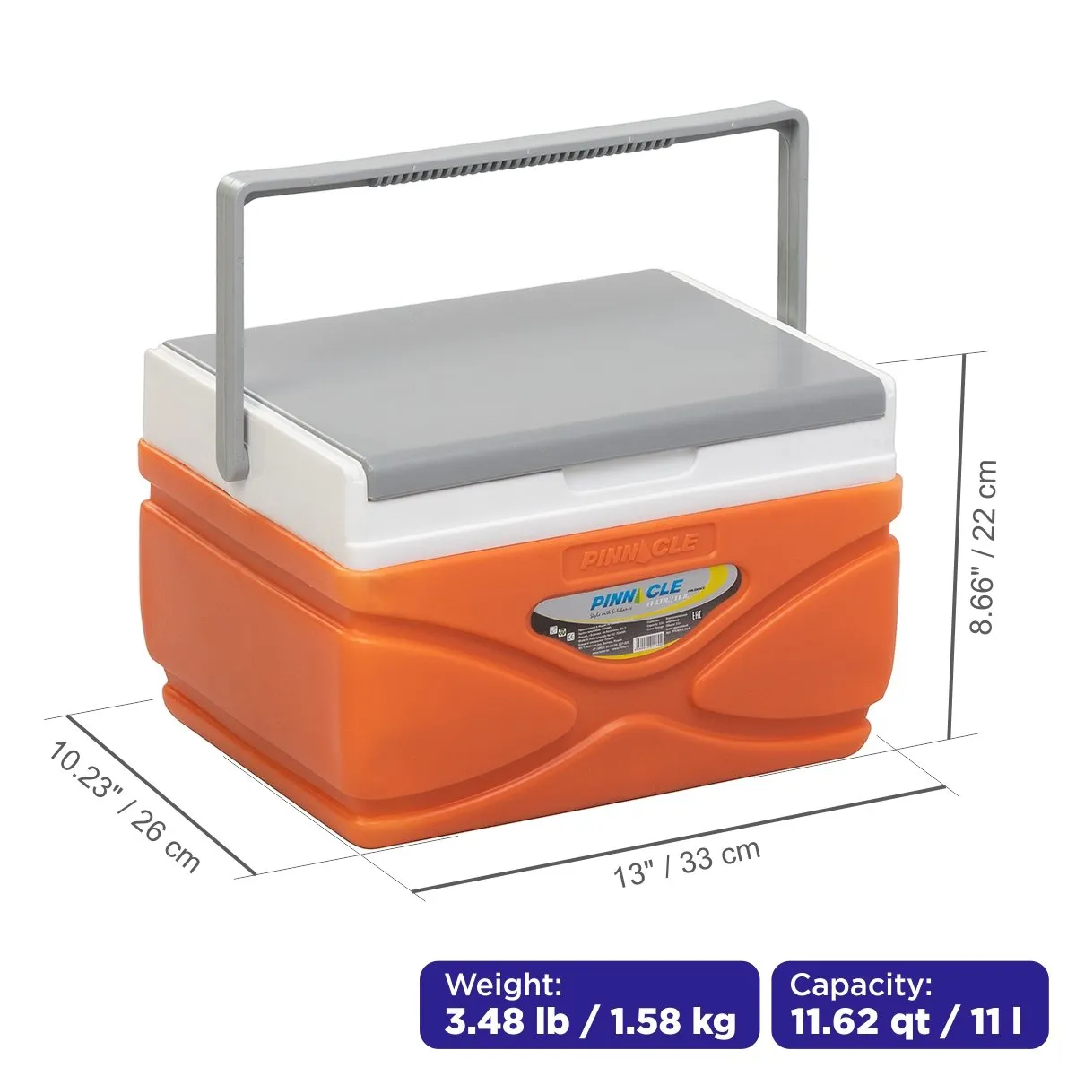 Prudence Portable Hard-Sided Ice Chest for Camping, 11 qt