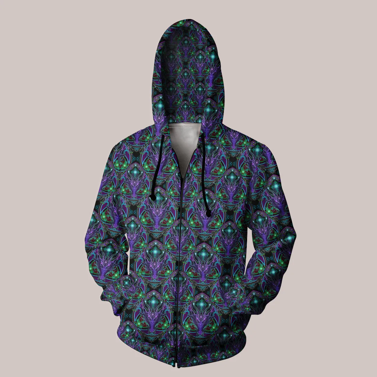 Psychedelic Hoodie (UV/RGB, Eco-Friendly, Unisex, Zip-Up) | SPELLBINDER