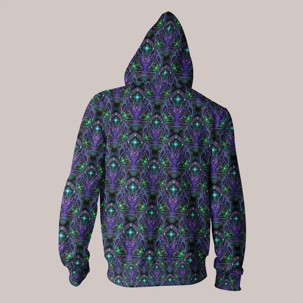 Psychedelic Hoodie (UV/RGB, Eco-Friendly, Unisex, Zip-Up) | SPELLBINDER