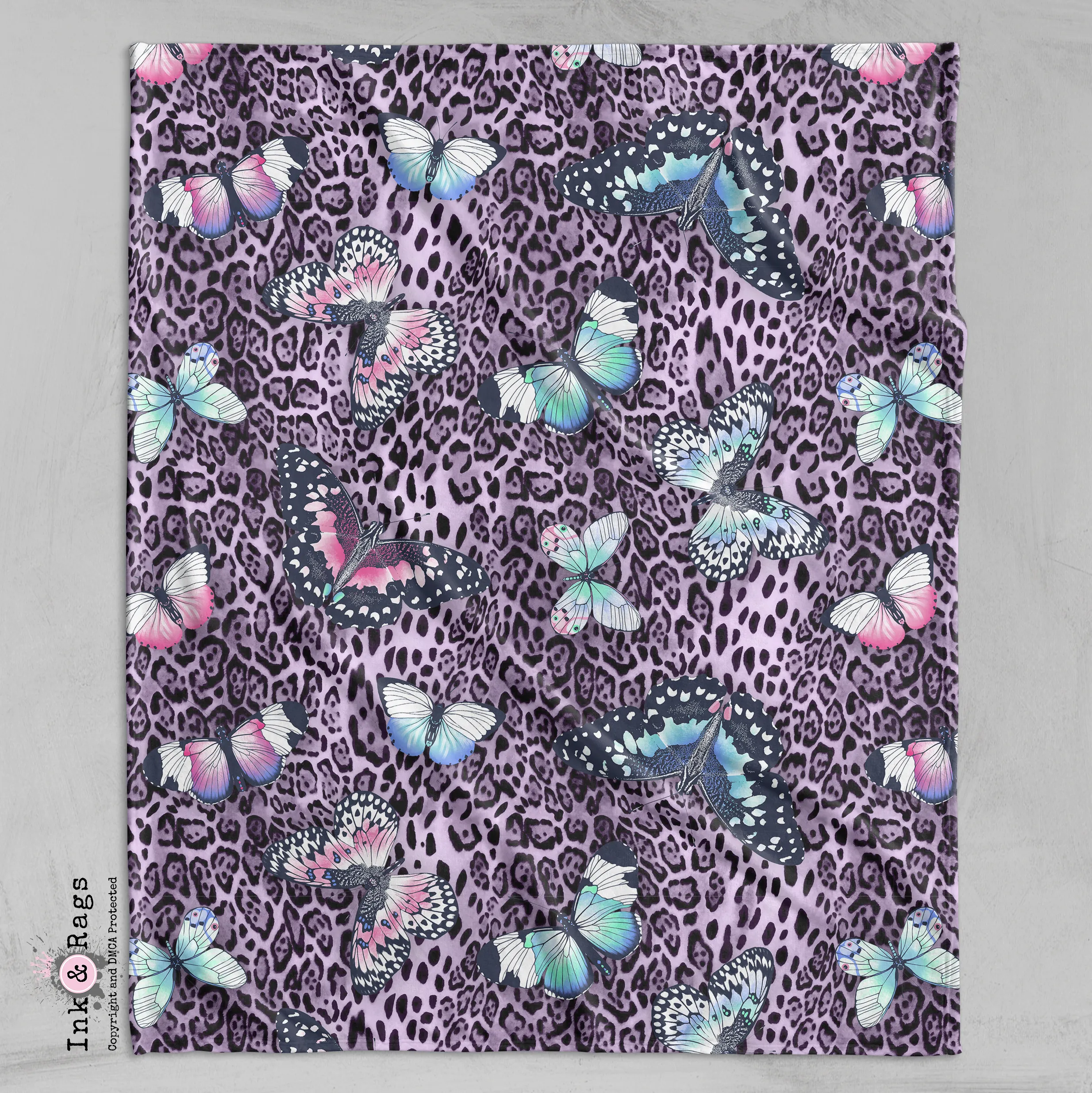 Purple Leopard Butterfly Crib and Toddler Bedding Collection