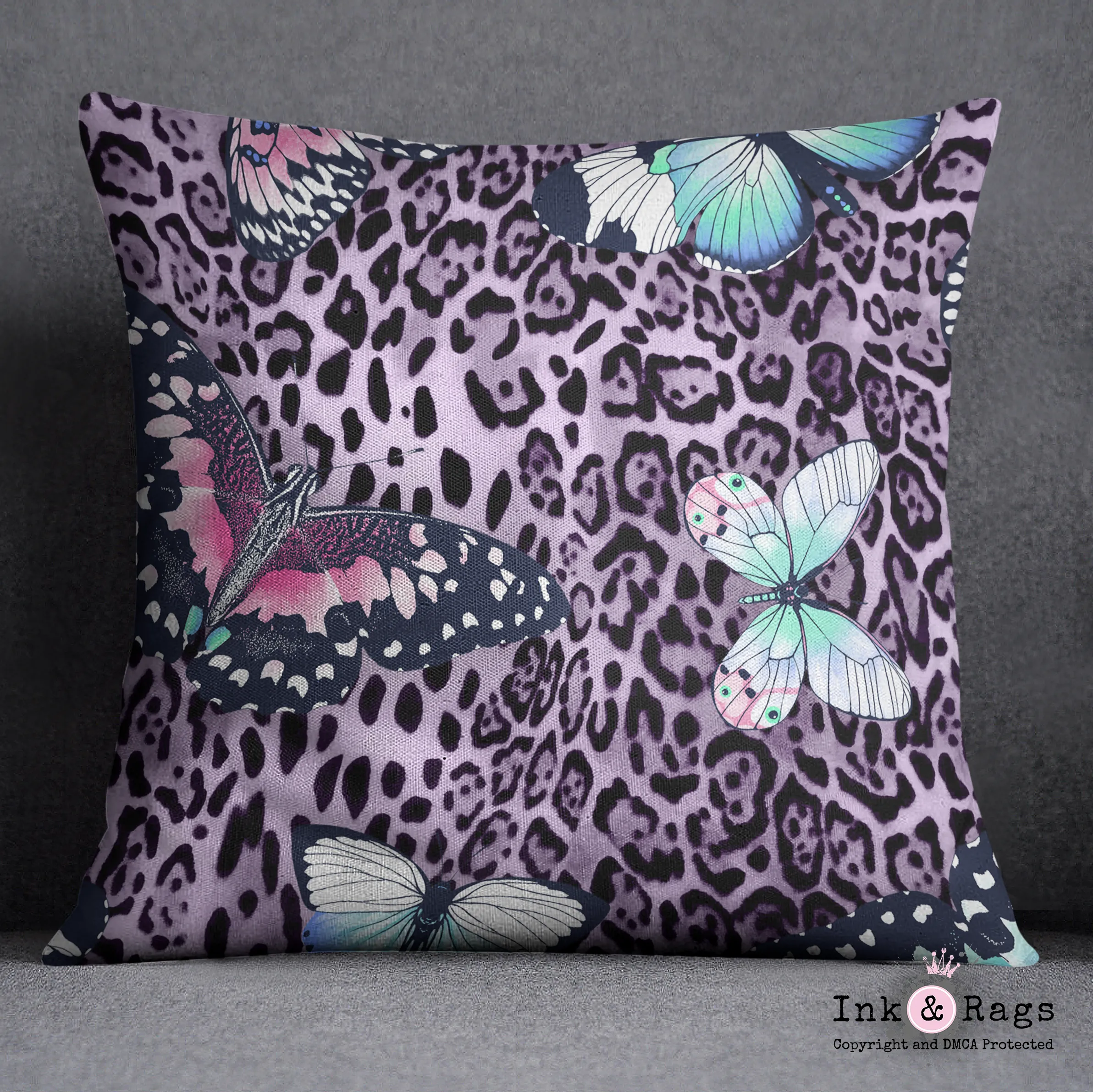 Purple Leopard Butterfly Crib and Toddler Bedding Collection