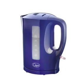 Quest 35009 1.7 Litre Electric Kettle/Navy Blue/Cord Storage/Water Level Indicator/BPA Free/Automatic Cut-Off/Navy Blue/Student Essentials for University