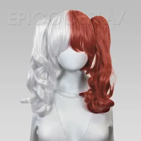 Rhea - Silvery Grey and Dark Red Wig