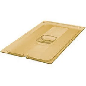 RUBBERMAID 1/6 SIZE, HOT FOOD PAN COVER,  NOTCHED, AMBER