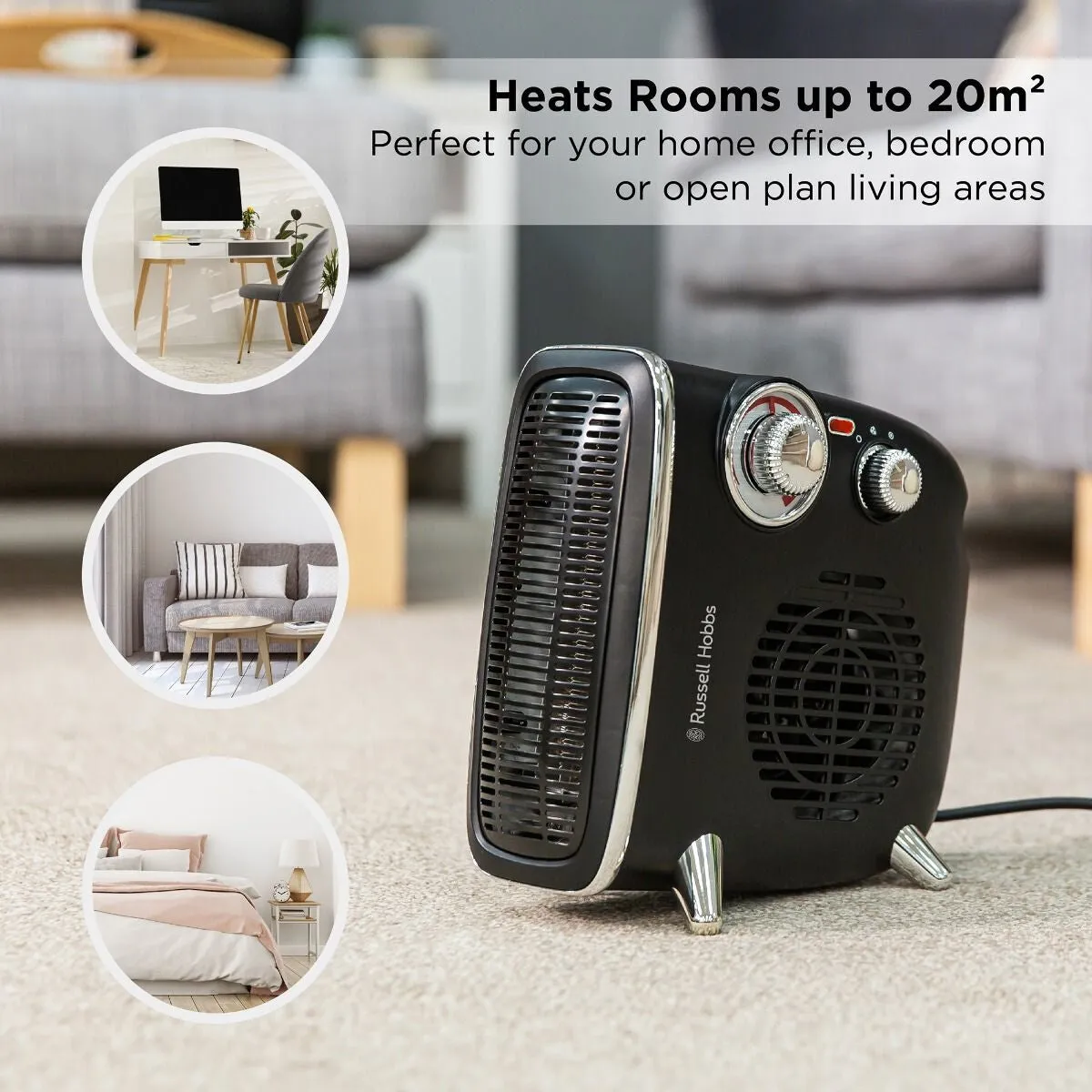 Russell Hobbs RHRETHFH1001B electric space heater Indoor Black 1800 W Fan electric space heater