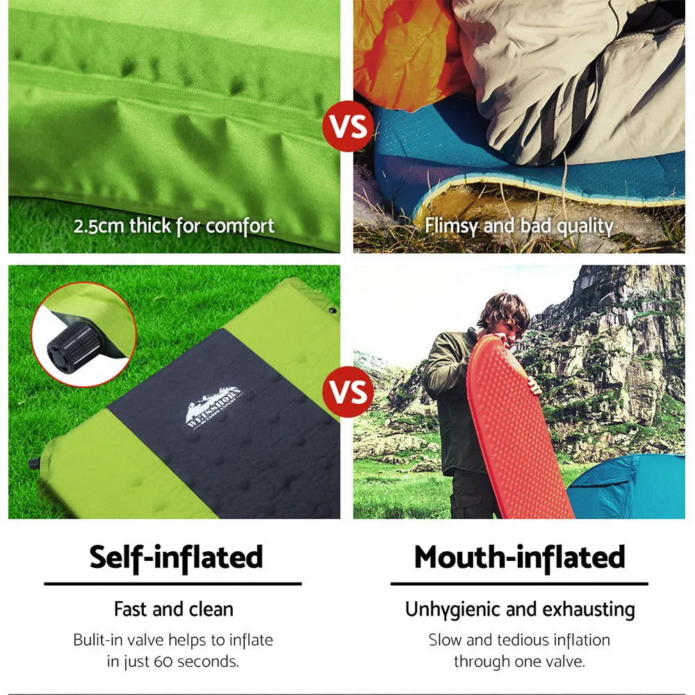 Self Inflating Mattress Camping Sleeping Mat Air Bed Pad - Green Double