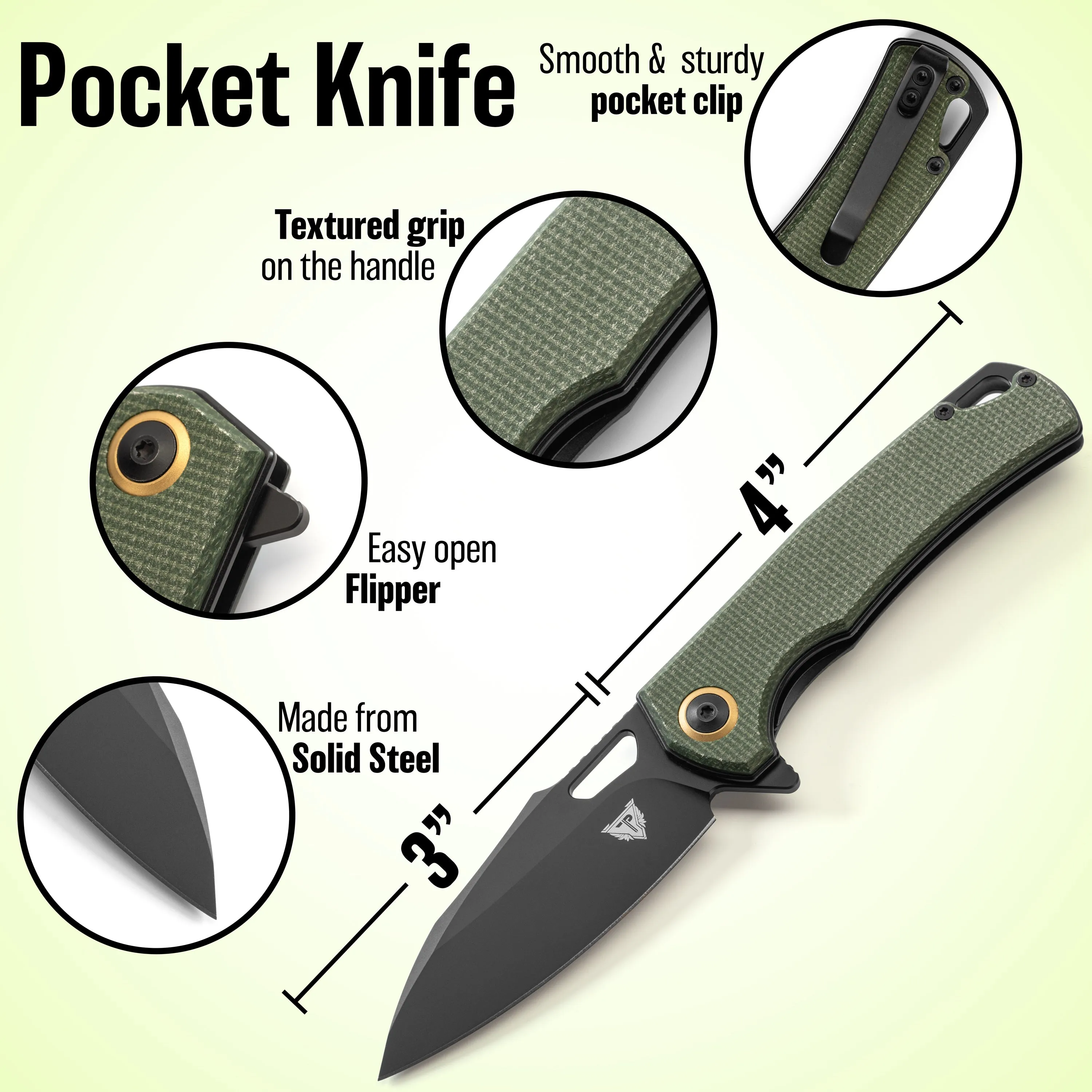 Shadowhawk Green Folding Knife