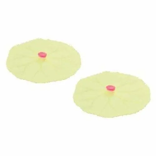 Silicone Drink Cover (2pce) Yellow Lillypad