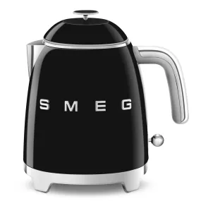 Smeg KLF05BLUK 0.8L Mini Kettle Black, Retro 50's Style, Anti-Slip Base, Auto Shut Off, 1400W