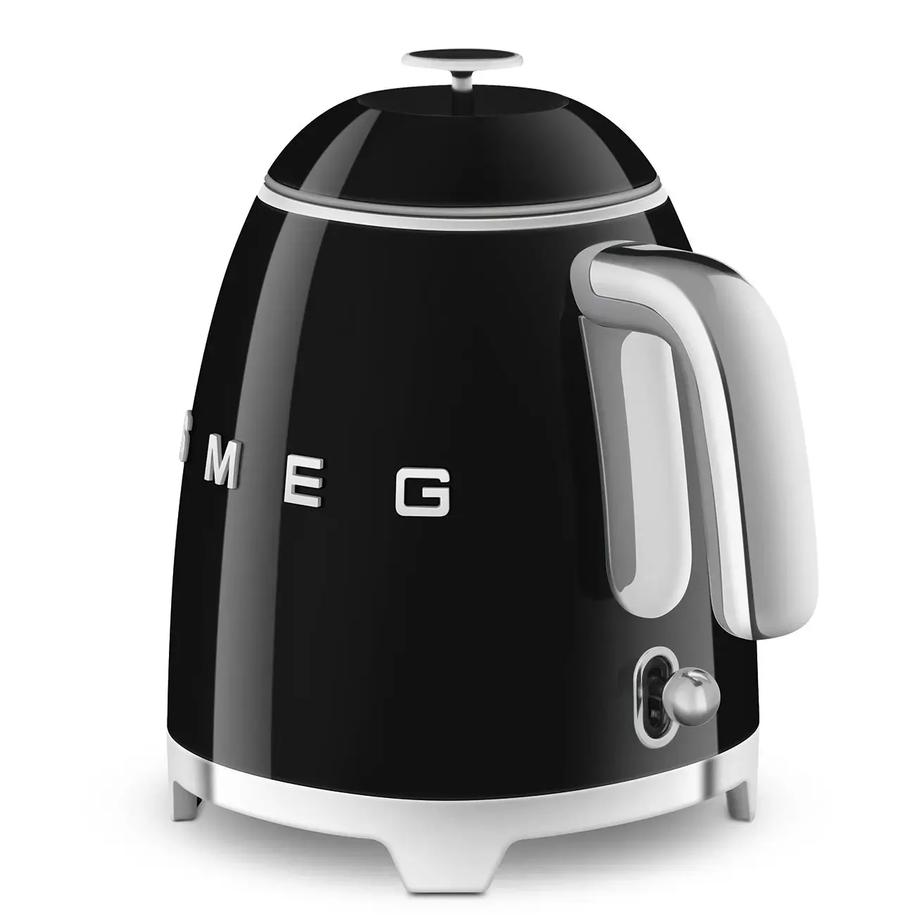 Smeg KLF05BLUK 0.8L Mini Kettle Black, Retro 50's Style, Anti-Slip Base, Auto Shut Off, 1400W