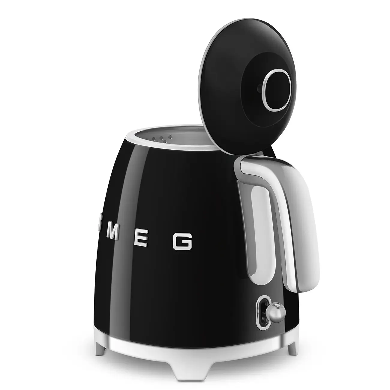 Smeg KLF05BLUK 0.8L Mini Kettle Black, Retro 50's Style, Anti-Slip Base, Auto Shut Off, 1400W