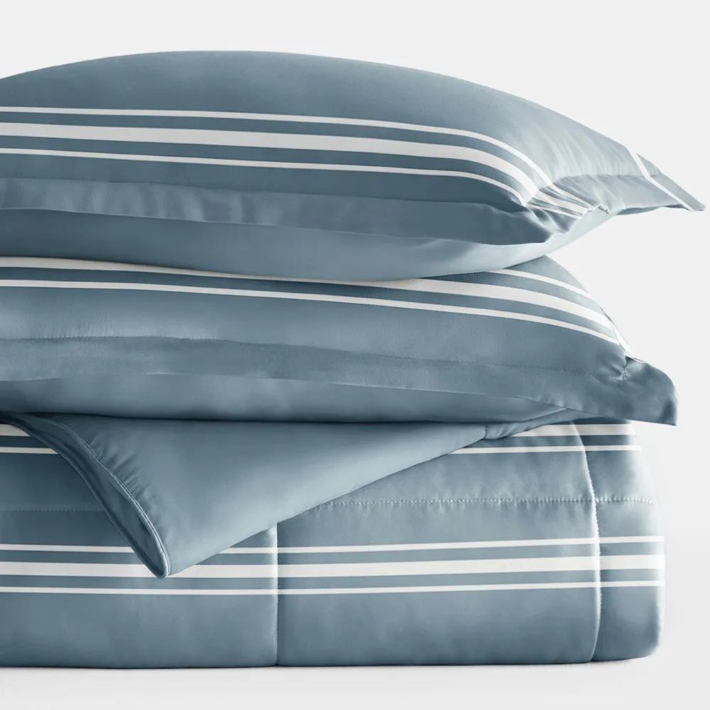 Soft Stripe Reversible Down-Alternative Comforter Set - 12 Days of Deals