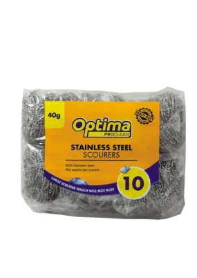 Stainless Steel Scourer 40g Pack Of 10