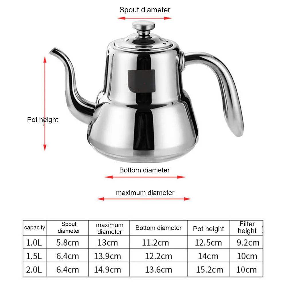 Stainless Steel Teapot Household Tea Infuser With Tea Strainer Kettle